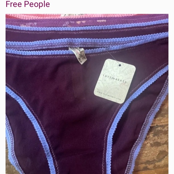 FP Intimately Eggplant Picot Bikini Brief Mesh Panty XL - Picture 6 of 9